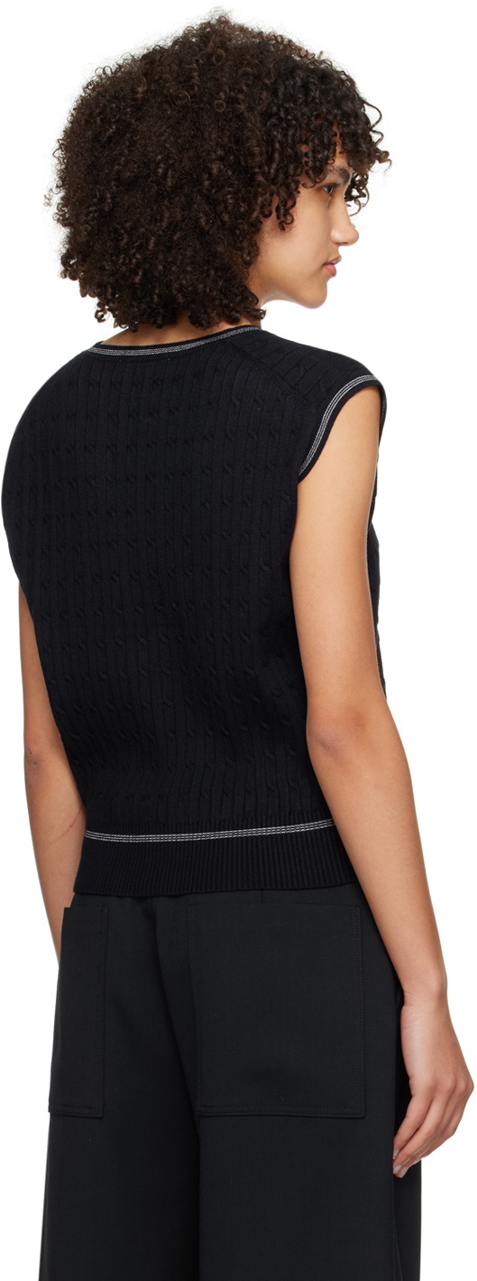 Dunst Navy Cable Knit Vest