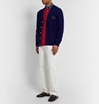 Gucci - Embroidered Stretch-Cotton Piqué Polo Shirt - Red