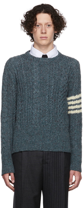 Photo: Thom Browne Gray 4-Bar Sweater