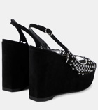 Rene Caovilla Embellished suede platform sandals