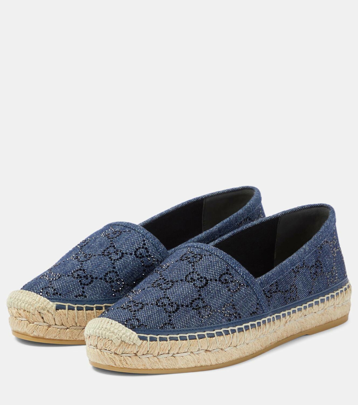 Gucci GG crystal-embellished denim espadrilles