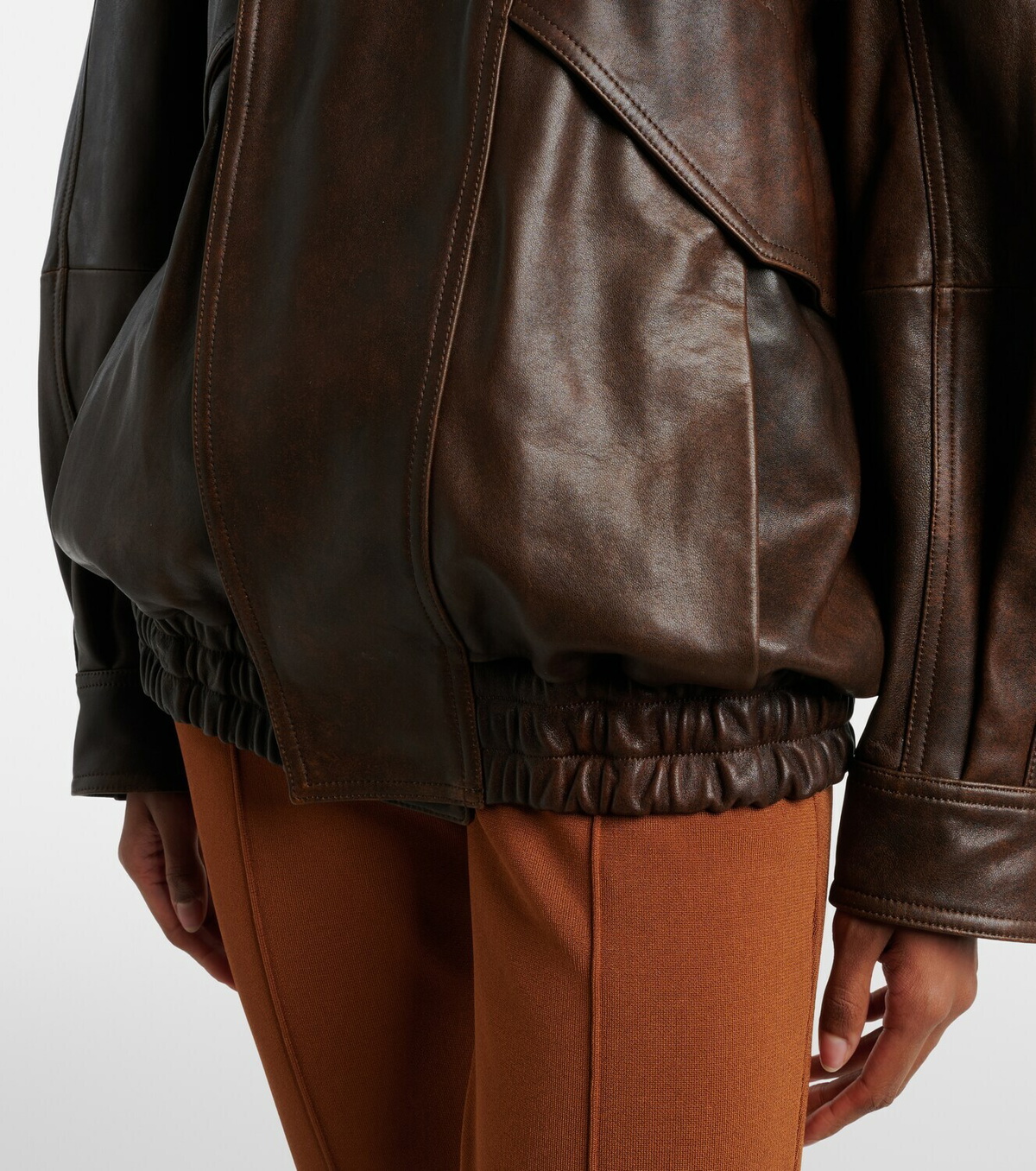 Nour Hammour Rafe leather bomber jacket