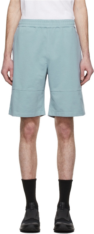 Photo: Z Zegna Blue Solid French Terry Shorts