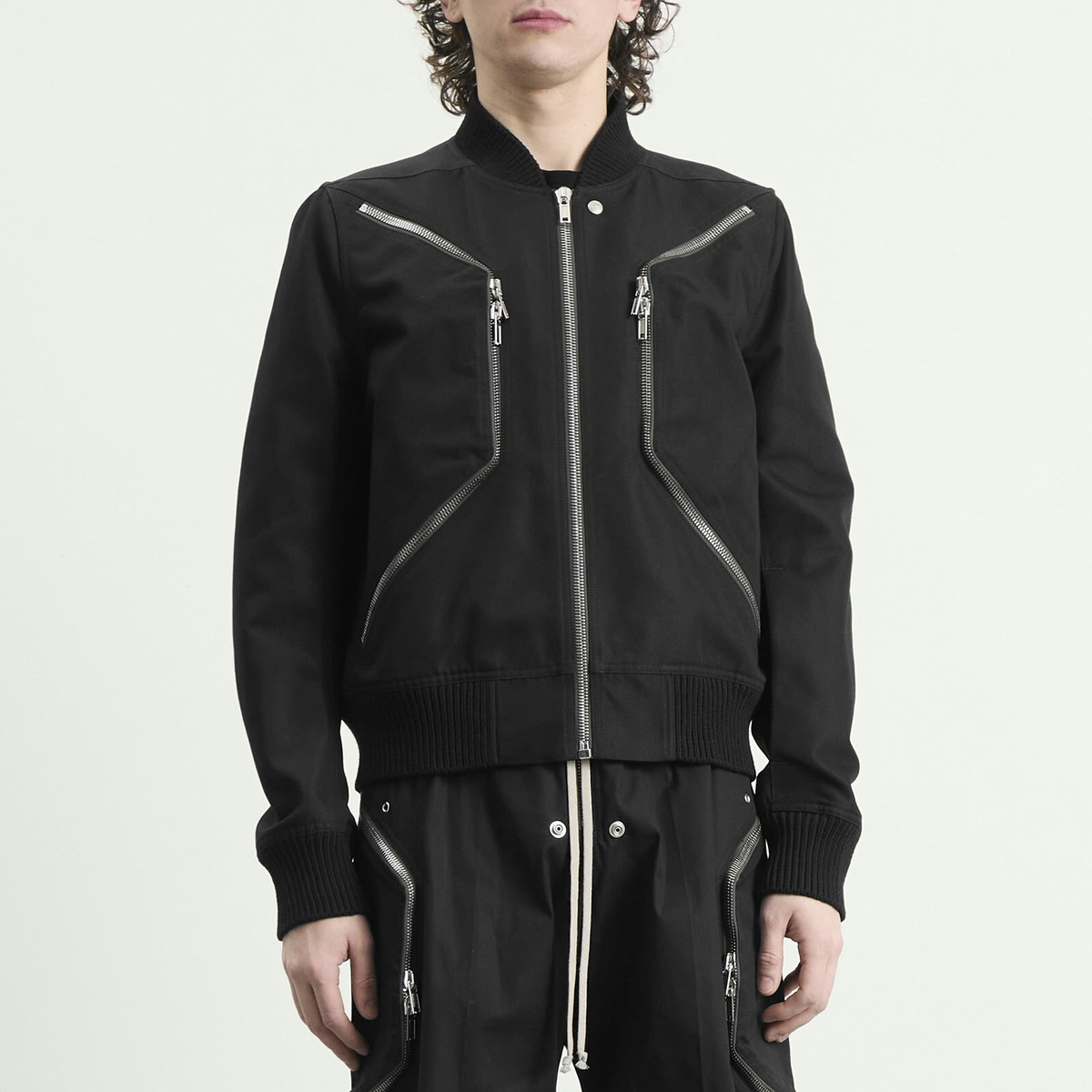 Rick Owens Men's Heizer Flight Bomber Jacket in Black Rick Owens