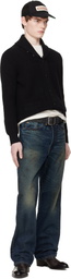 RRL Black Cashmere Shawl-Collar Cardigan