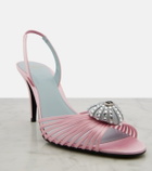 Valentino Garavani Cœur Royal satin slingback sandals