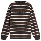 No Problemo Men's Logo Striped Long Sleeve T-Shirt in Brown