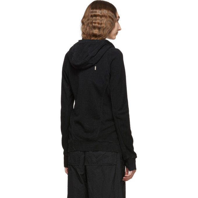 Boris Bidjan Saberi Black Asymmetric Zipper Hoodie