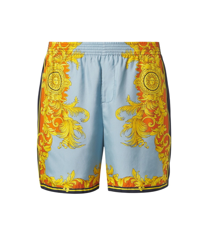 Photo: Versace Printed silk shorts