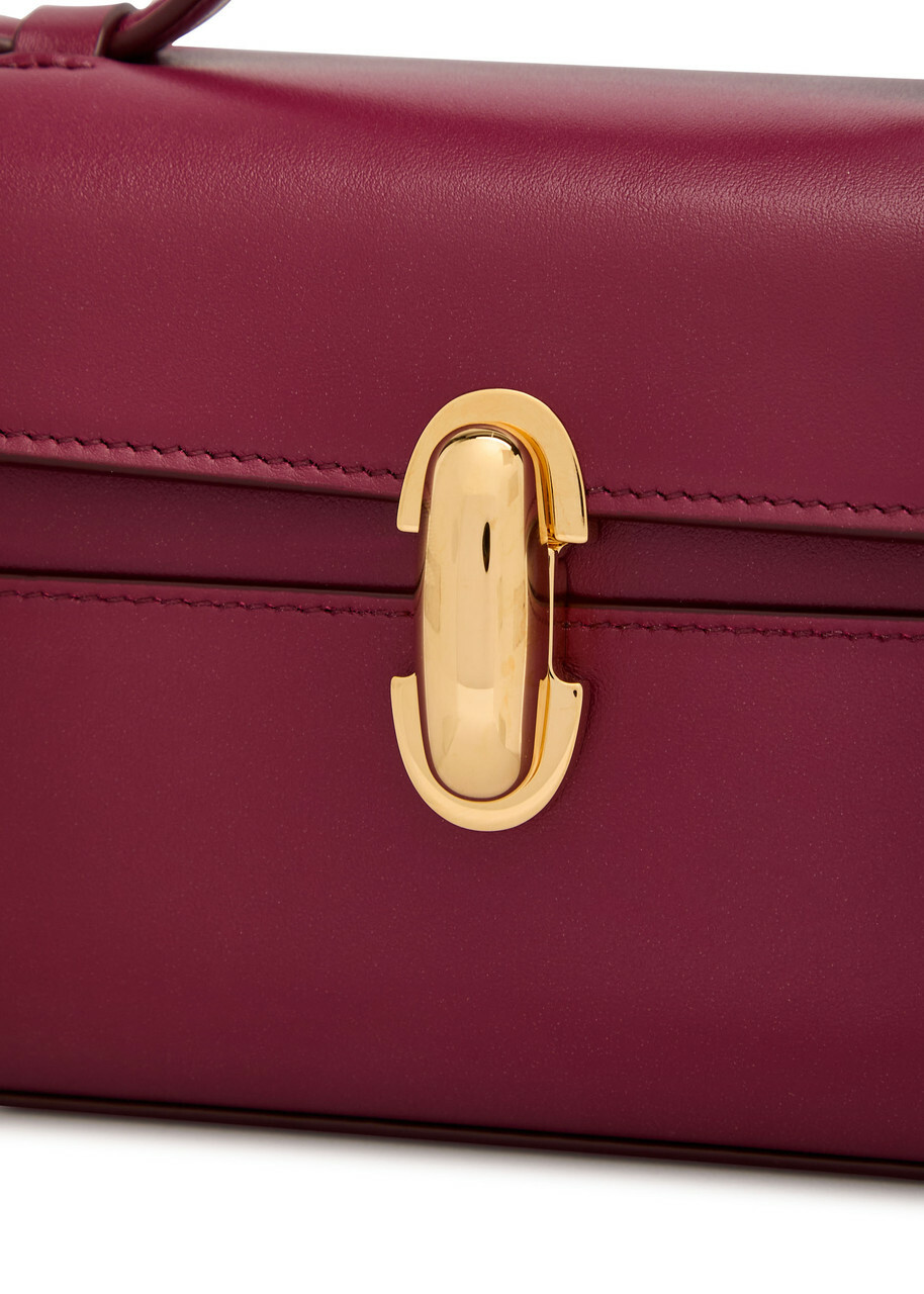 Savette Symmetry Slim Leather Pochette - Plum - One Size