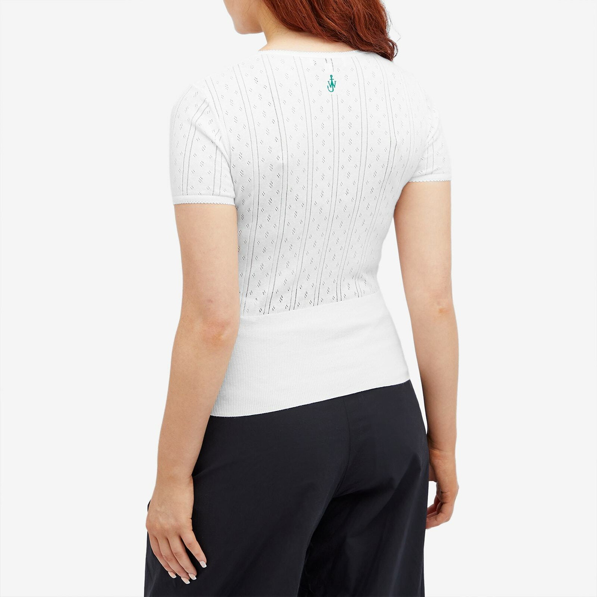 JW Anderson Women's Pointelle Cap Sleeve Top in White