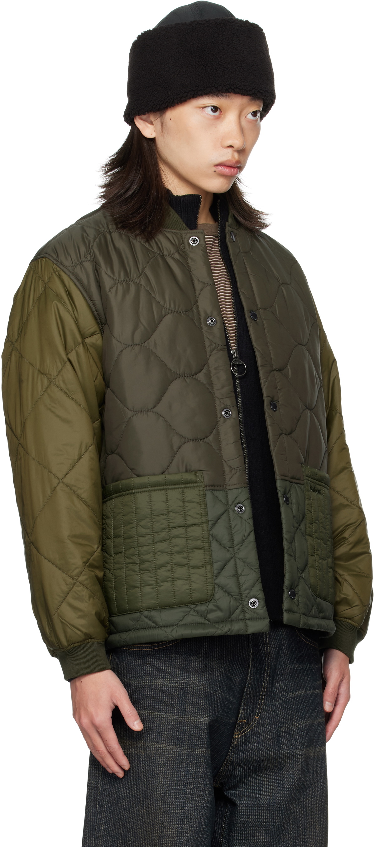 Barbour Khaki Cording Quilted Jacket