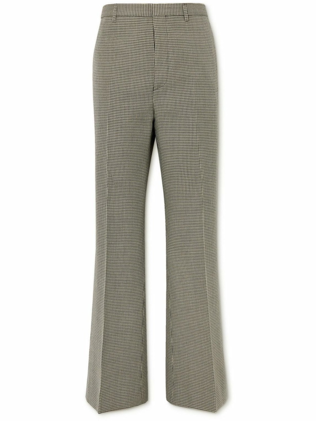 Photo: Acne Studios - Pleated Flared Houndstooth Wool Trousers - Neutrals