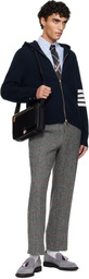 Thom Browne Black Plaid Check Silk Knit RWB Tie