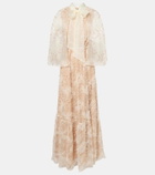 Self-Portrait Embroidered caped gown