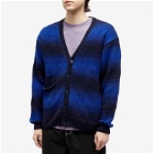 Pop Trading Company Men's Stipe Knit Cardigan in Sodalite Blue/Black