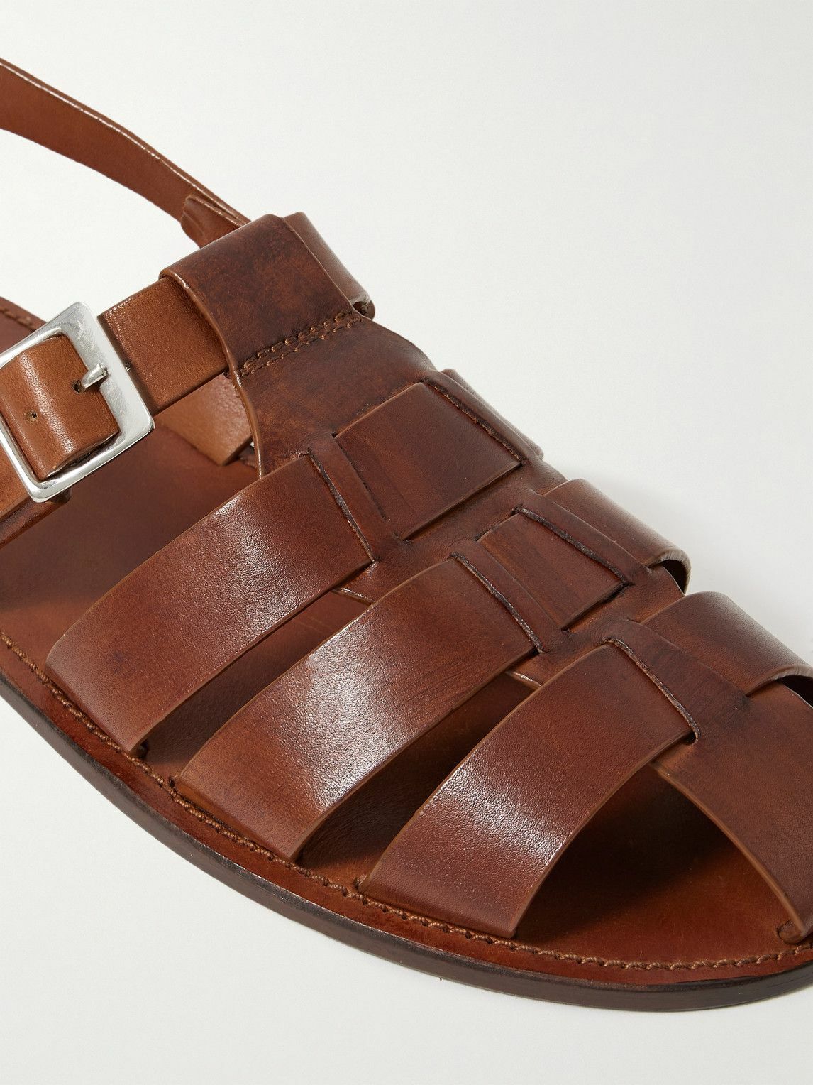 Grenson - Quincy Leather Fisherman Sandals - Brown