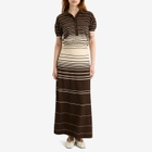 Faithfull The Brand Women's Sable Polo Shirt in Accordion Stripe Brown Beige
