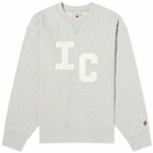 ICECREAM Men's Chenille Crew Sweat in Heather Grey