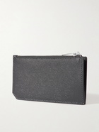 SAINT LAURENT - Logo-Print Pebble-Grain Leather Cardholder