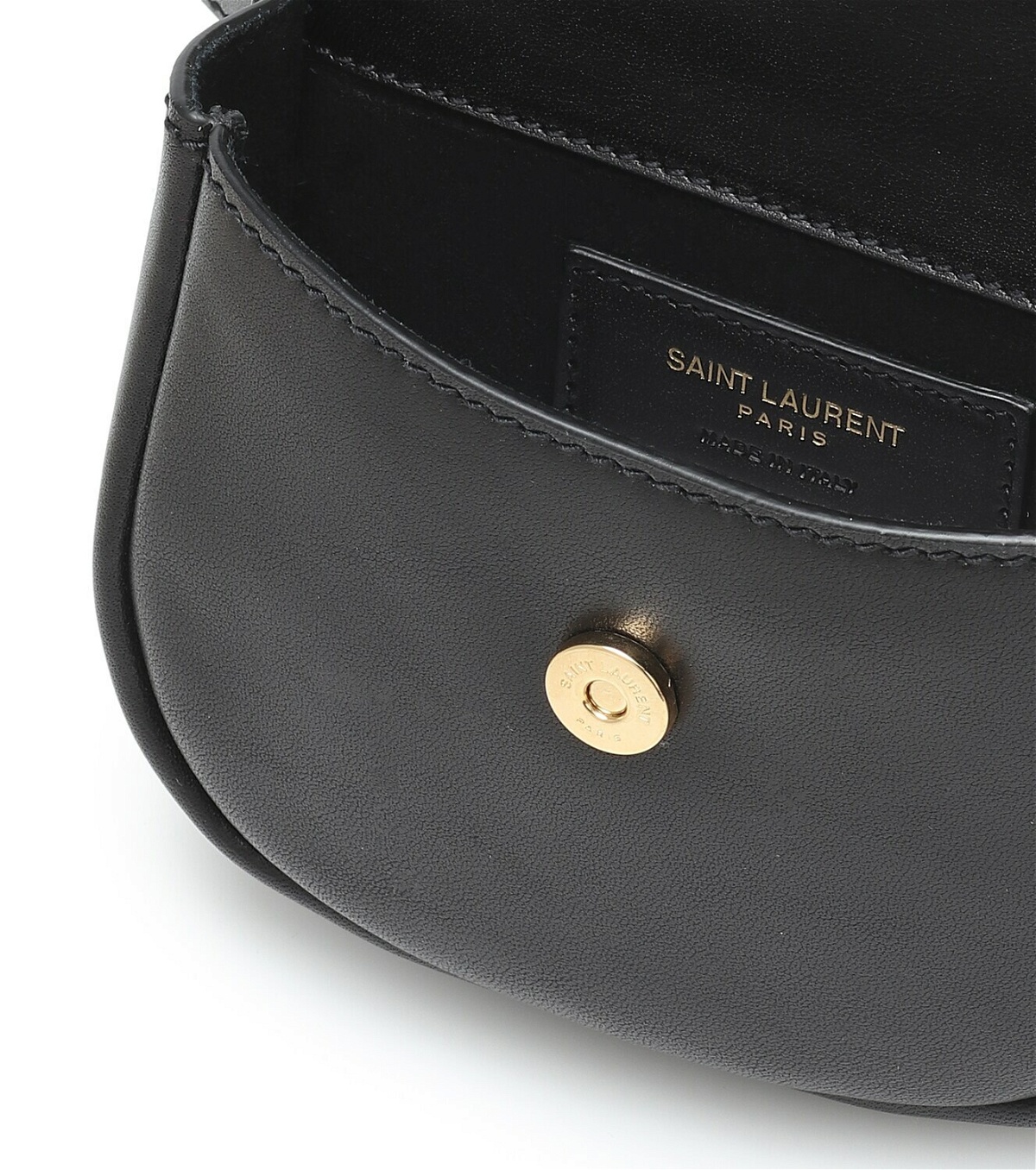 Saint Laurent Kaia Leather Belt Bag in Black