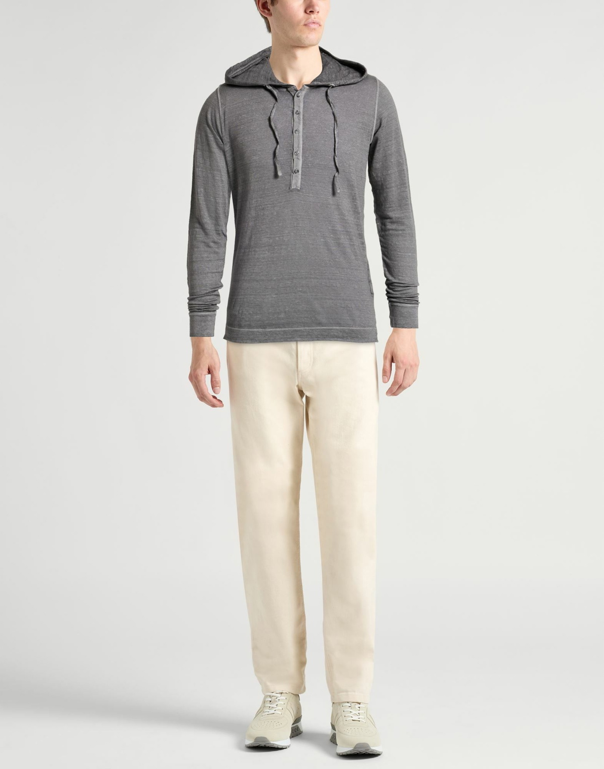 120% Lino Mens T-shirt in Grey