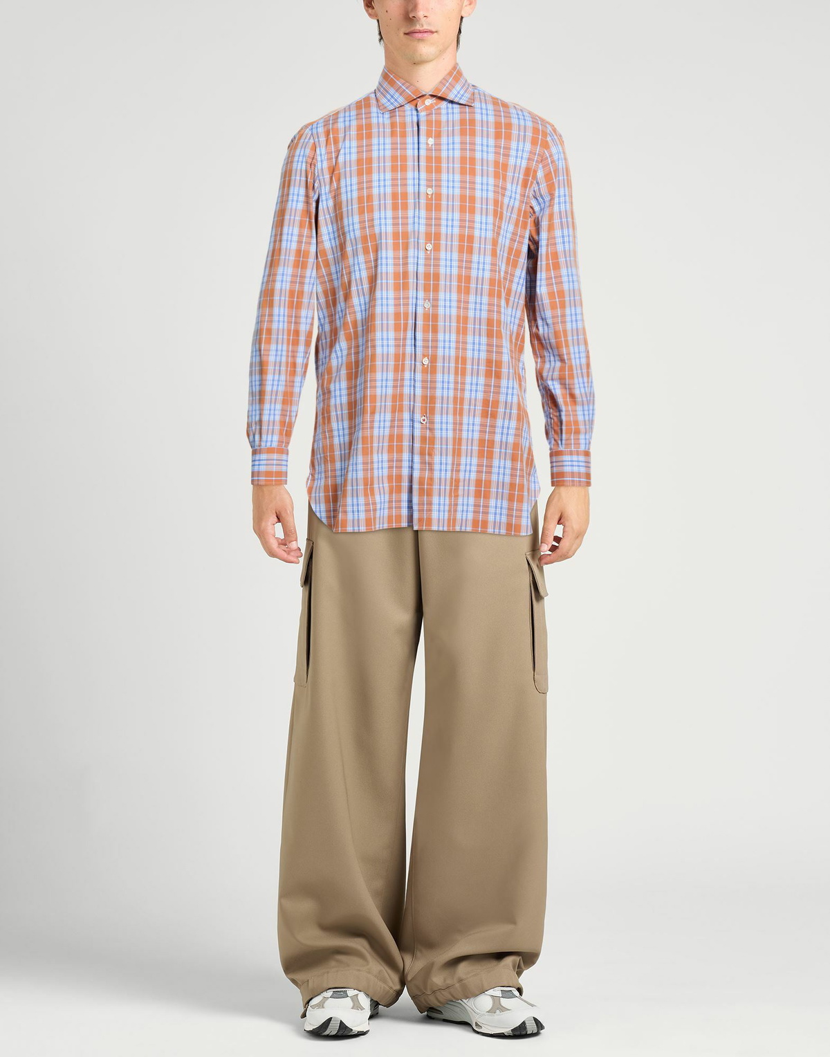 Isaia Mens Shirt in Rust