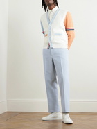 Thom Browne - Straight-Leg Checked Cotton-Blend Crepe Trousers - Blue