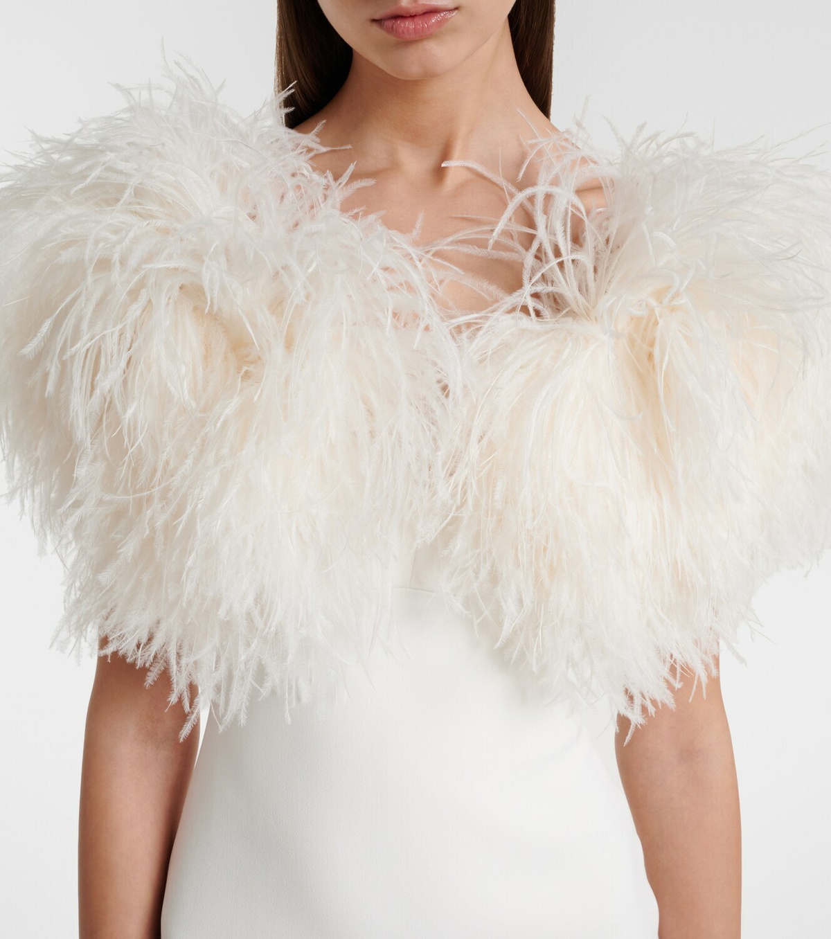 David Koma Feather-trimmed cocktail dress