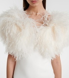 David Koma Feather-trimmed cocktail dress