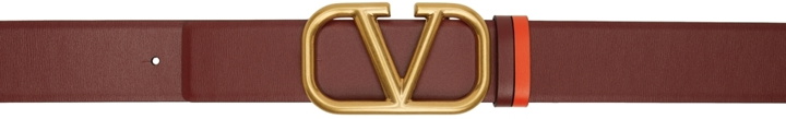 Photo: Valentino Garavani Reversible Red & Burgundy VLogo Belt