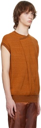 Bianca Saunders Orange Layered Collar Vest