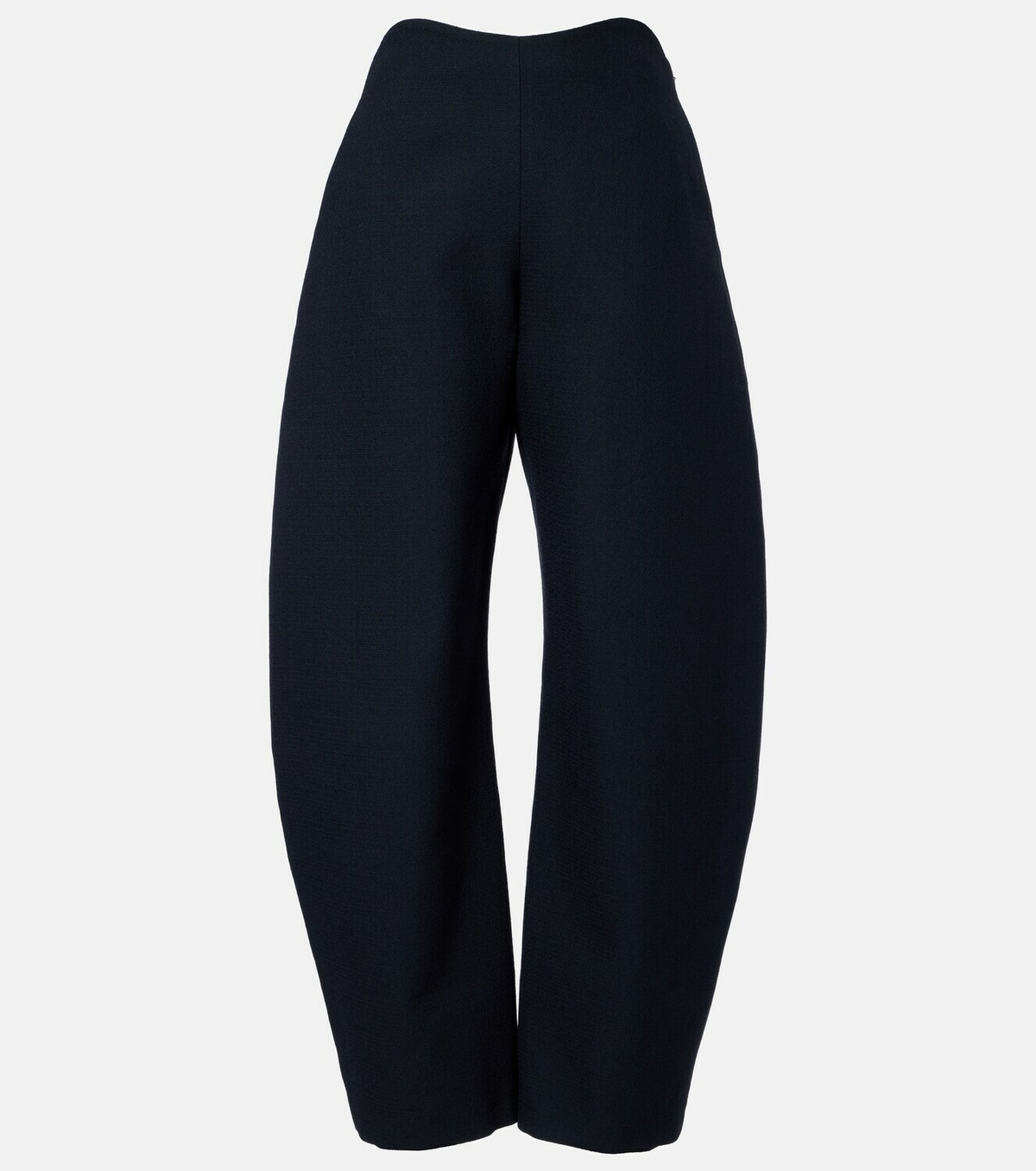 Alaïa Round wool crepe barrel-leg pants