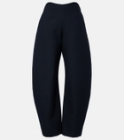 Alaïa Round wool crepe barrel-leg pants