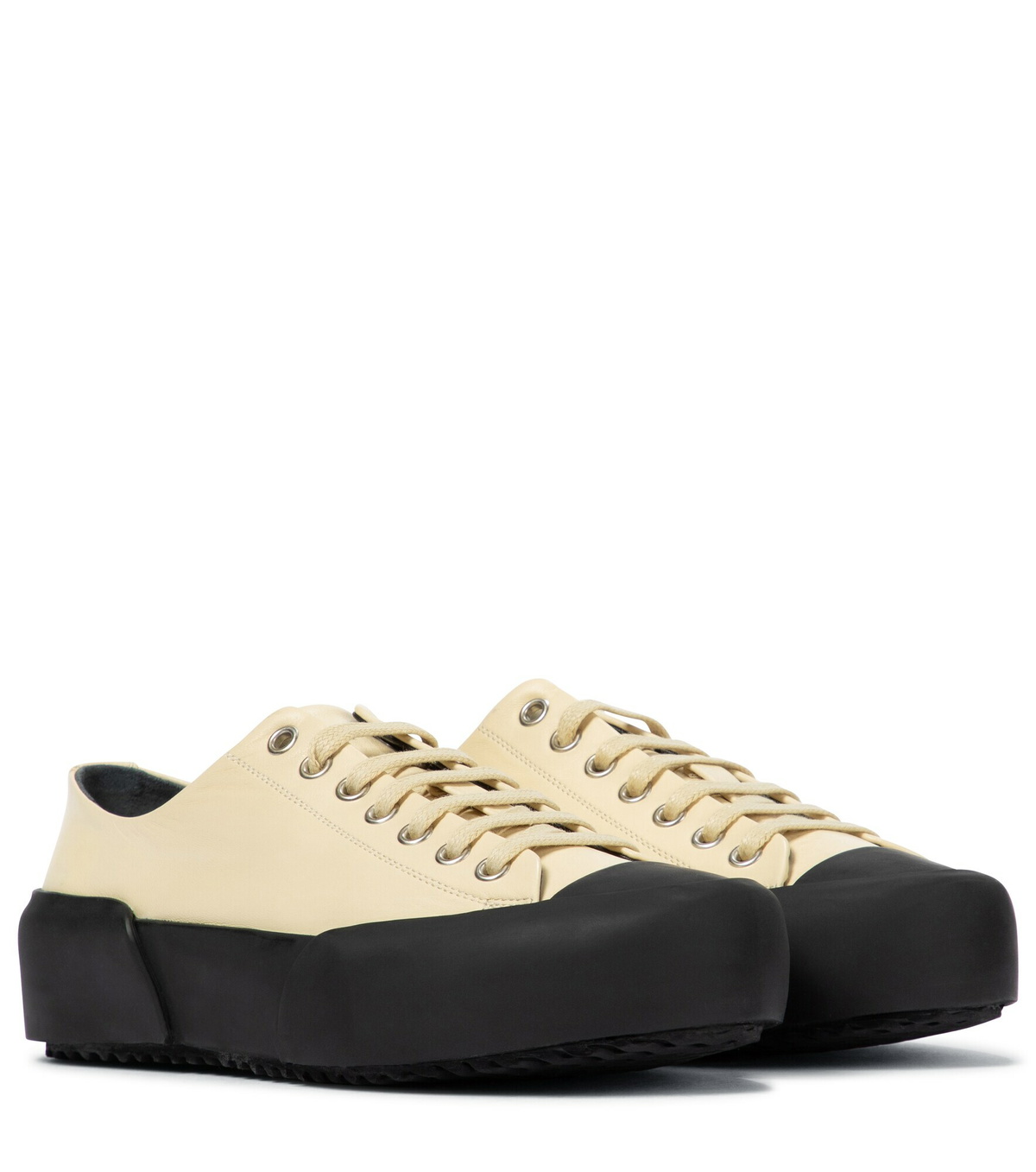 JILL SANDER perforated leather platform shoes 39
