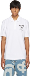 Moschino White Double Question Mark Polo