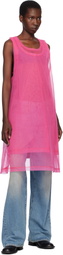 Comme des Garçons Homme Plus Black & Pink Bright Jersey & Nylon Tulle Tank Top