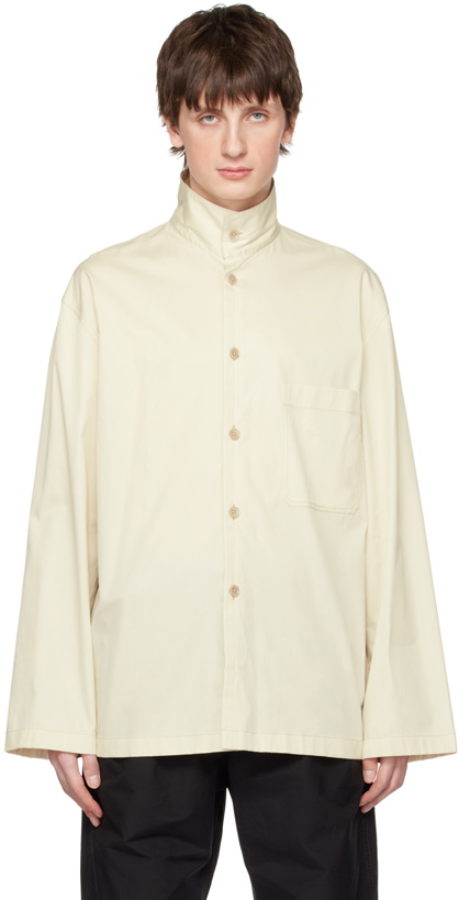 Photo: LEMAIRE Off-White Stand Collar Shirt