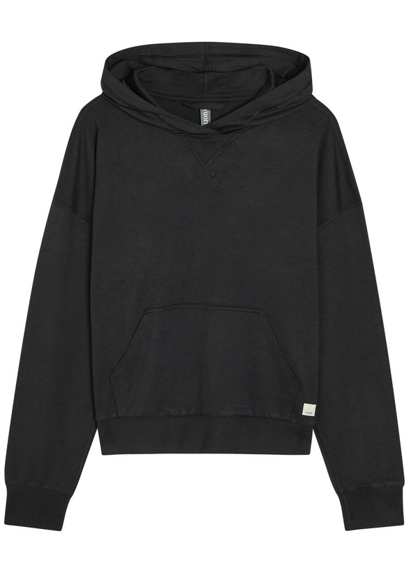 Photo: Vuori Halo Modern Hooded Stretch-jersey Sweatshirt Black