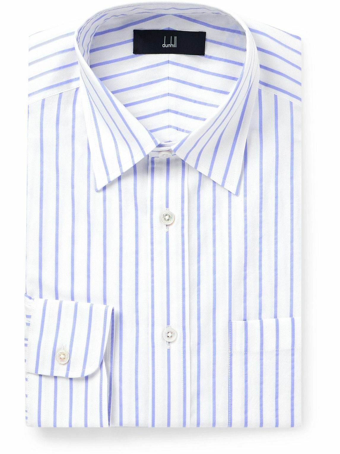Dunhill - Striped Textured-Cotton Shirt - Blue