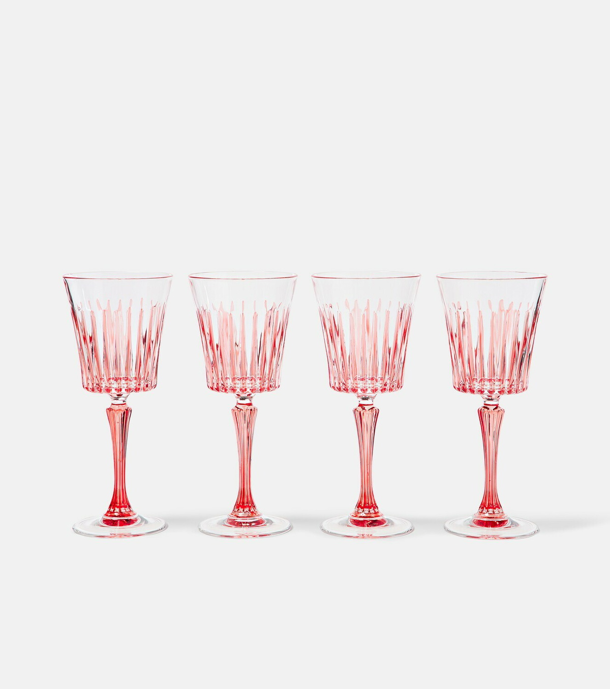 Les-Ottomans Set of 4 striped crystal wine glasses