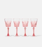 Les-Ottomans Set of 4 striped crystal wine glasses