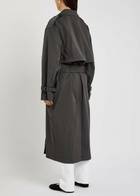 Toteme Double-breasted Belted Cotton-blend Poplin Trench Coat Black