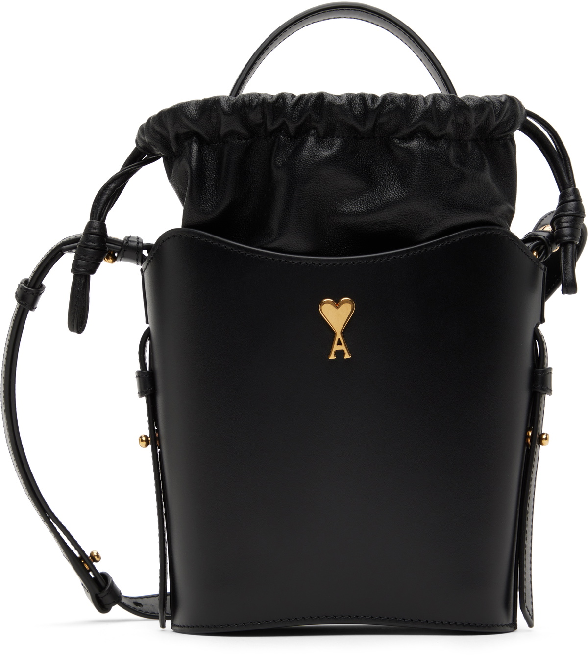 ★【AMI】 Mini Paris Paris Bag Black★ AMI Paris Black Mini Paris Paris Bucket Bag AMI