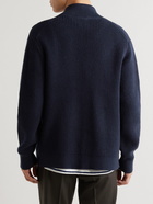 Theory - Gary Waffle-Knit Cotton and Cashmere-Blend Zip-Up Cardigan - Blue