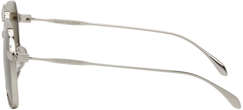 Alexander McQueen Silver Aviator Sunglasses