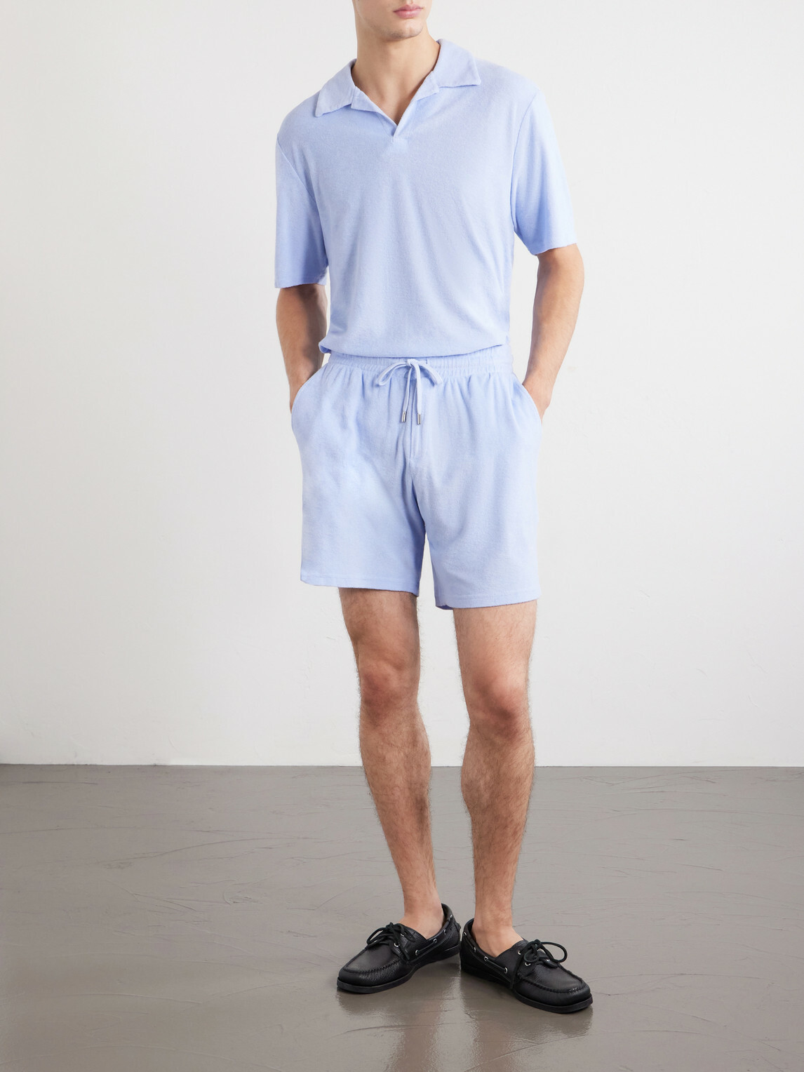 Frescobol Carioca - Faustino Terry Cotton Blend Polo Shirts - Blue