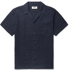 YMC - Malick Camp-Collar Linen Shirt - Blue