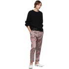 Haider Ackermann Grey and Red Contrast Waistband Trousers
