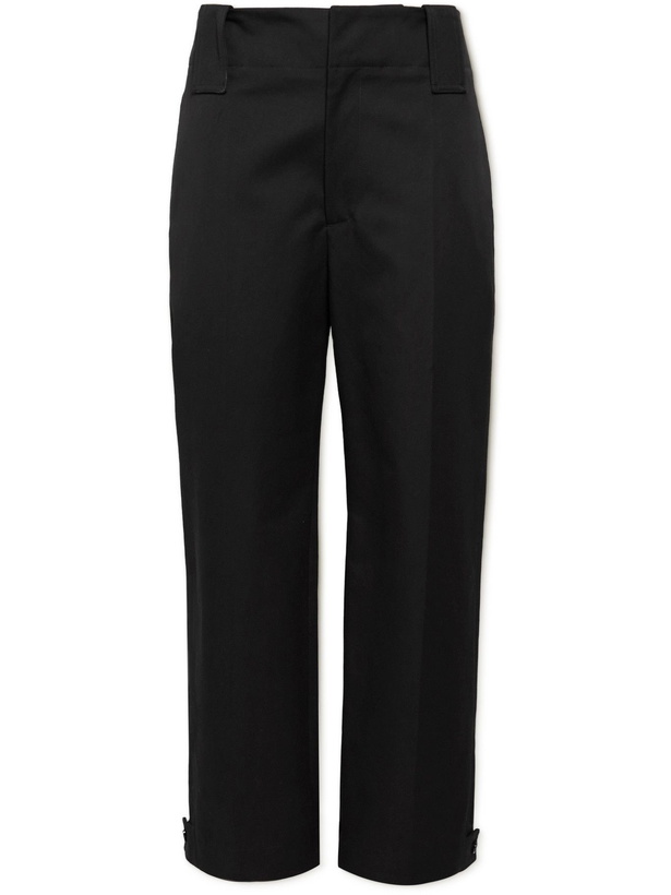 Photo: BOTTEGA VENETA - Wide-Leg Cotton-Twill Trousers - Black